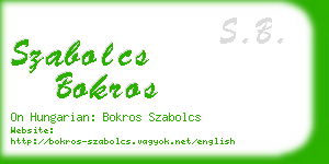 szabolcs bokros business card